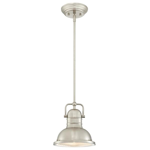 Westinghouse One-Light Dim LED Indoor Mini Pendant Boswell Brsd Nkl Frstd Acrylic 6334600 - main